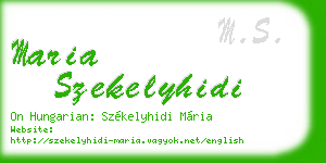 maria szekelyhidi business card